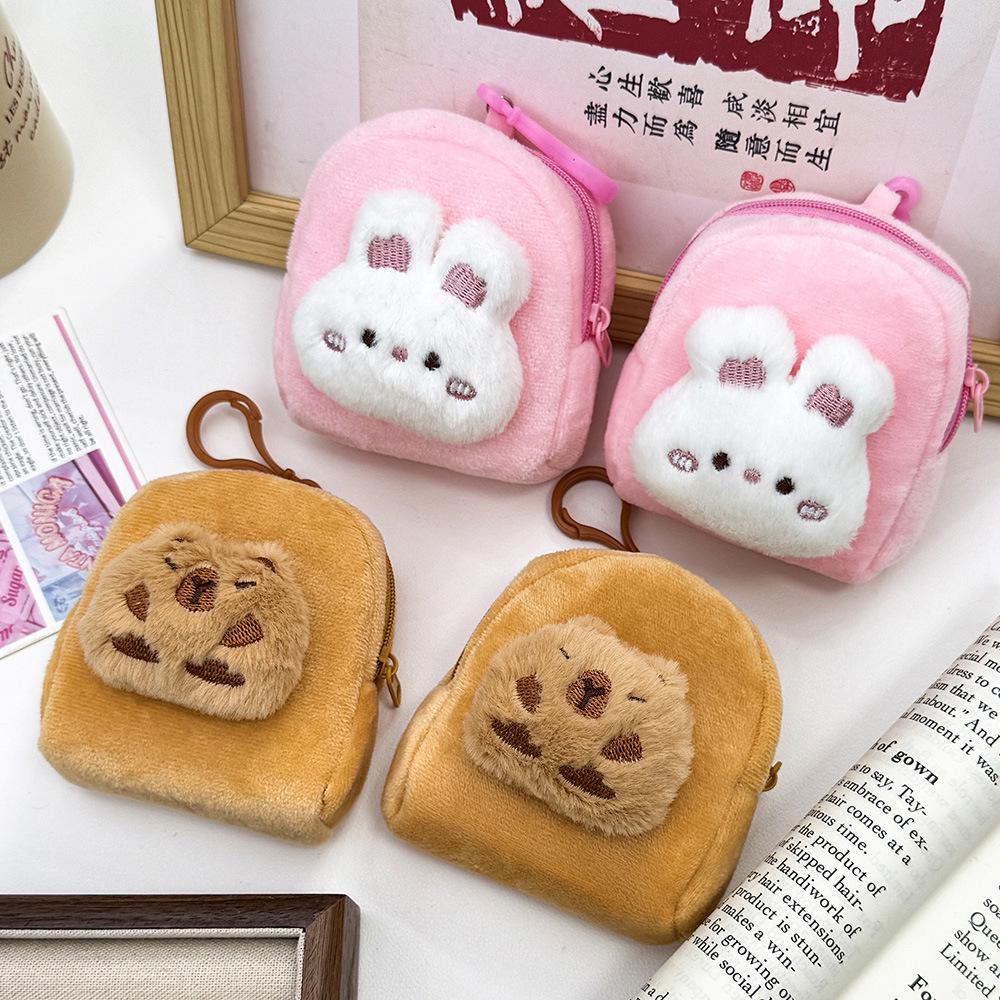 Кошелек для монет Capybara Plush: Милая мультяшная сумка для наушников и мини-подвеска для школьной сумки