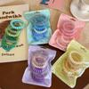 6Pcs Candy Color Hair Rope Lady Summer Telephone Wire Elastic Hair Band Frosted Spiral Cord Rubber Hair Tie Stretch Headband