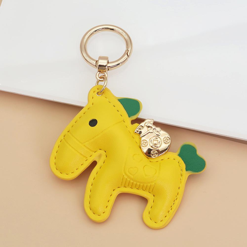 Women's Bag Charm Decoration Bag Pendant Cartoon Rocking Wooden Horse Women's Leather Bag Charm Key Chain Cute Bag Accessories Gifts