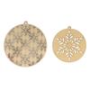 2 Round Wooden Medallions Ø 10 Cm and 21 Cm - Snowflakes