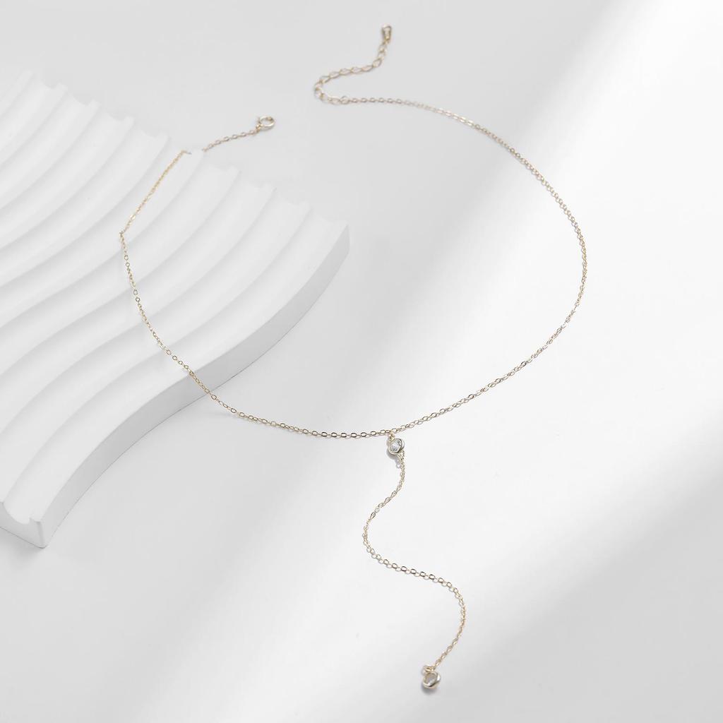 MODIAN Ожерелье с подвеской из стерлингового серебра 925 пробы Y-образной формы, блестящее прозрачное ожерелье с длинной цепочкой из циркона для женщин, обручальные свадебные украшения