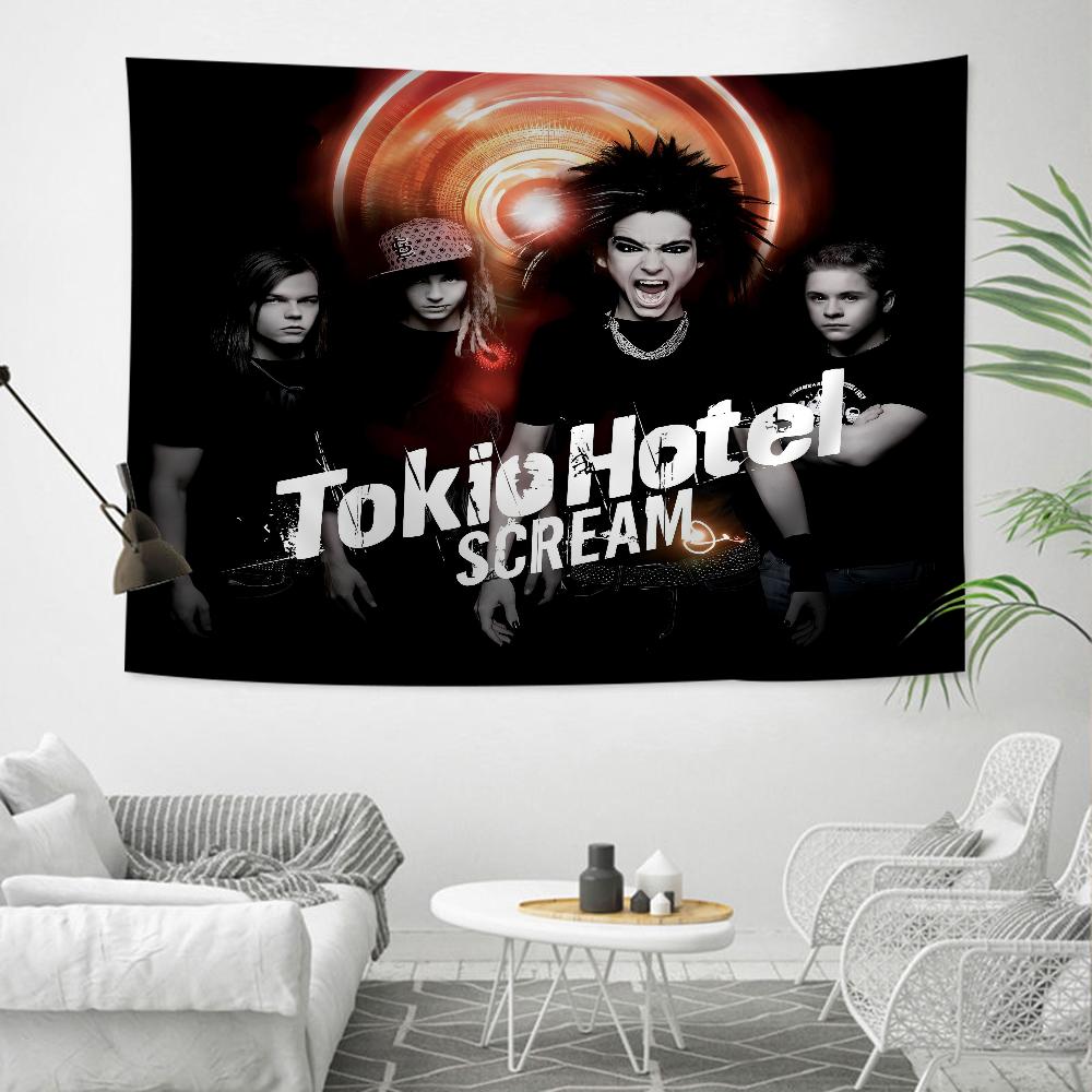 Tokio Hotel Рок-группа Билл Каулитц Сделай сам Настенный гобелен Подвесной Таро Хиппи Настенные ковры Общежитие Домашний декор