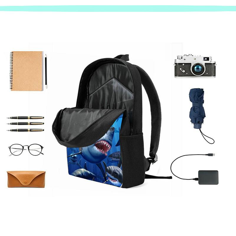 Mochila 3D Shark Prints школьный рюкзак для детей, мультяшные животные принтованные школьные сумки для мальчиков и девочек, легкий детский рюкзак