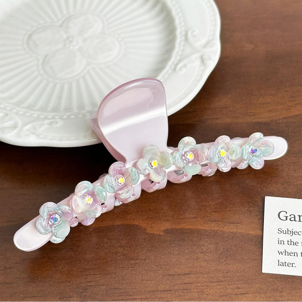 Роскошная большая заколка-краб для волос с потрясающими цветочными акцентами для стильных женщин