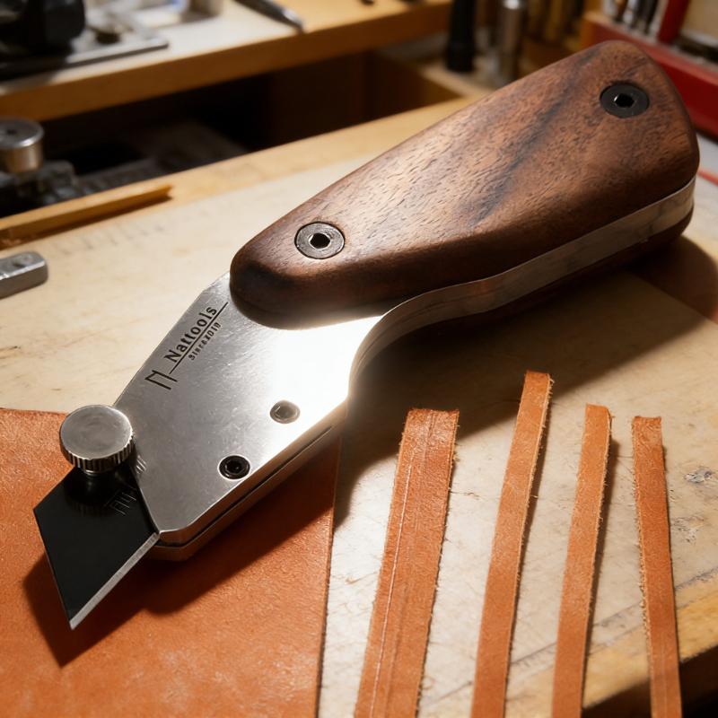 1 шт. Натуральный Ручной Нож для Резки DIY Острое Лезвие Нержавеющая Сталь Инструменты для Резки Кожи Рукоятка из Ореха Продвинутый Инструмент для Изготовления Кожи