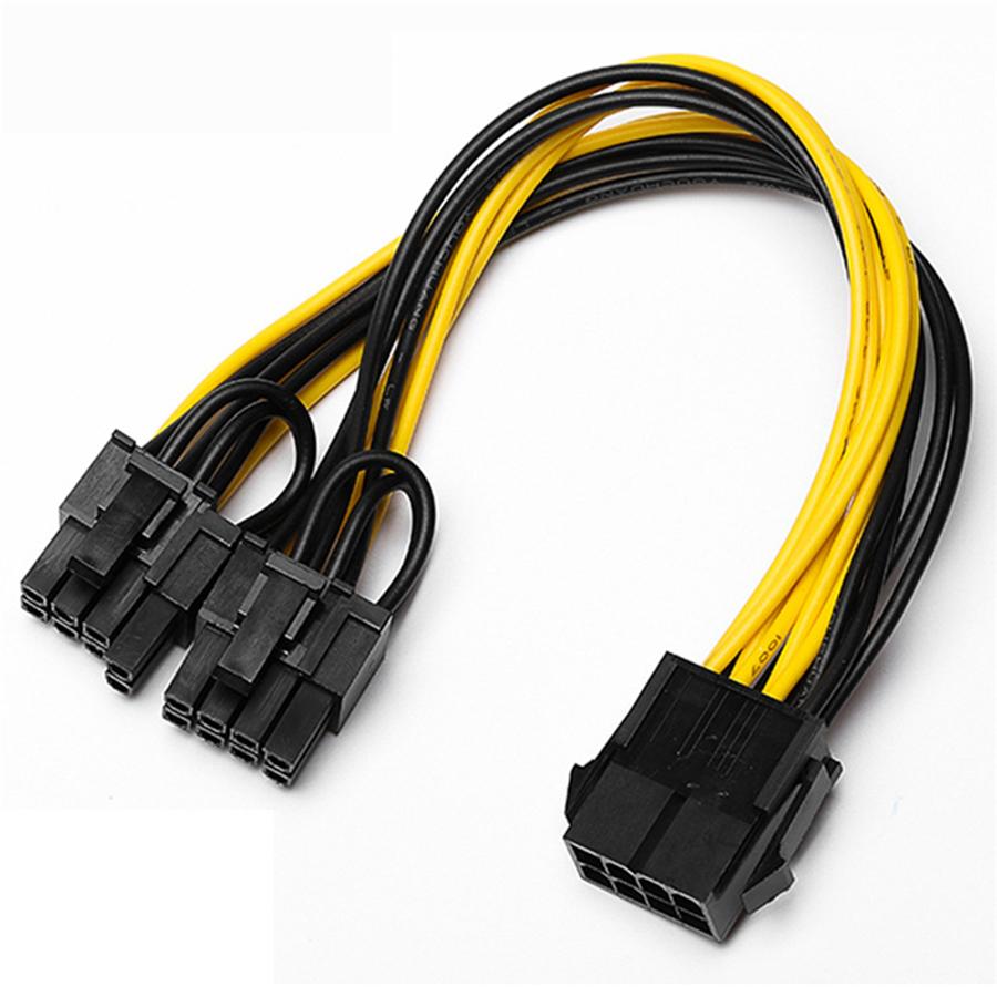 10 шт. 30 см Кабель питания PCIE PCI-E 8-контактный на 2x 8 (6 + 2) Пин адаптера видеокарты