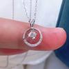 New Dainty Small Circle Pendant Necklace with Shiny CZ Fashion Wedding Accessories for Women High Quality Versatile Necklaces