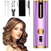 Automatic Curling Iron, Wireless Curling Iron, Negative Ion Curling Iron with Battery LCD Display, 6 Temperatures and Timer for Small, Large Curls
