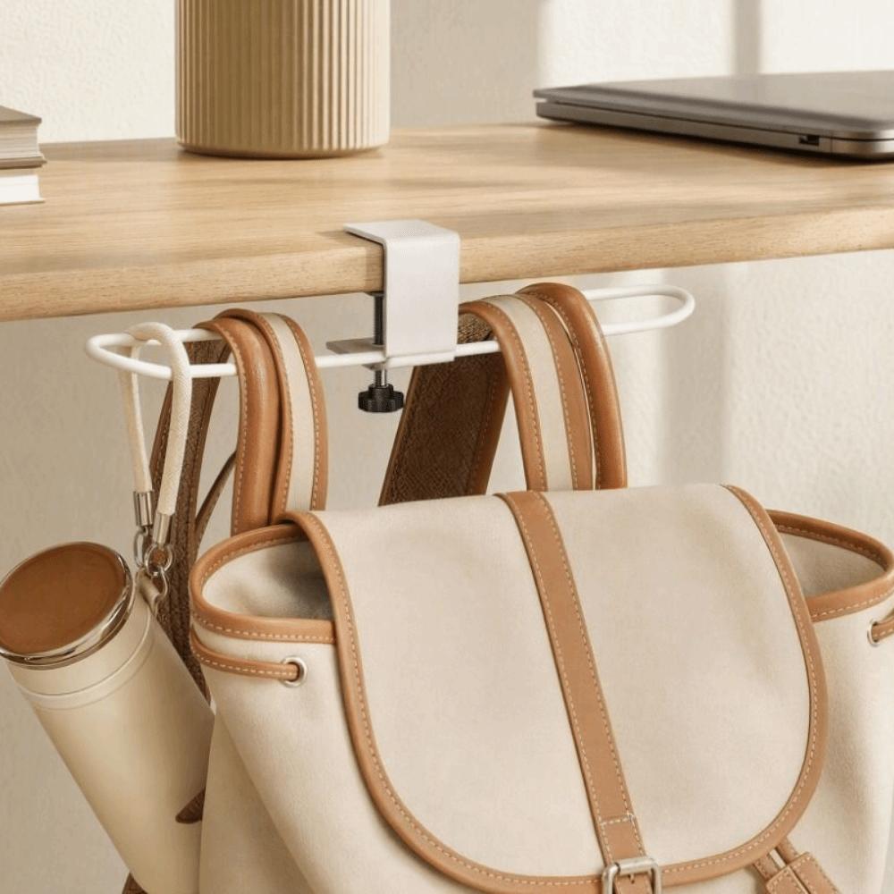 Adjustable Desk Side Bag Hook Detachable Desk Side Handbag Rack Water Cup Holder Hook Office