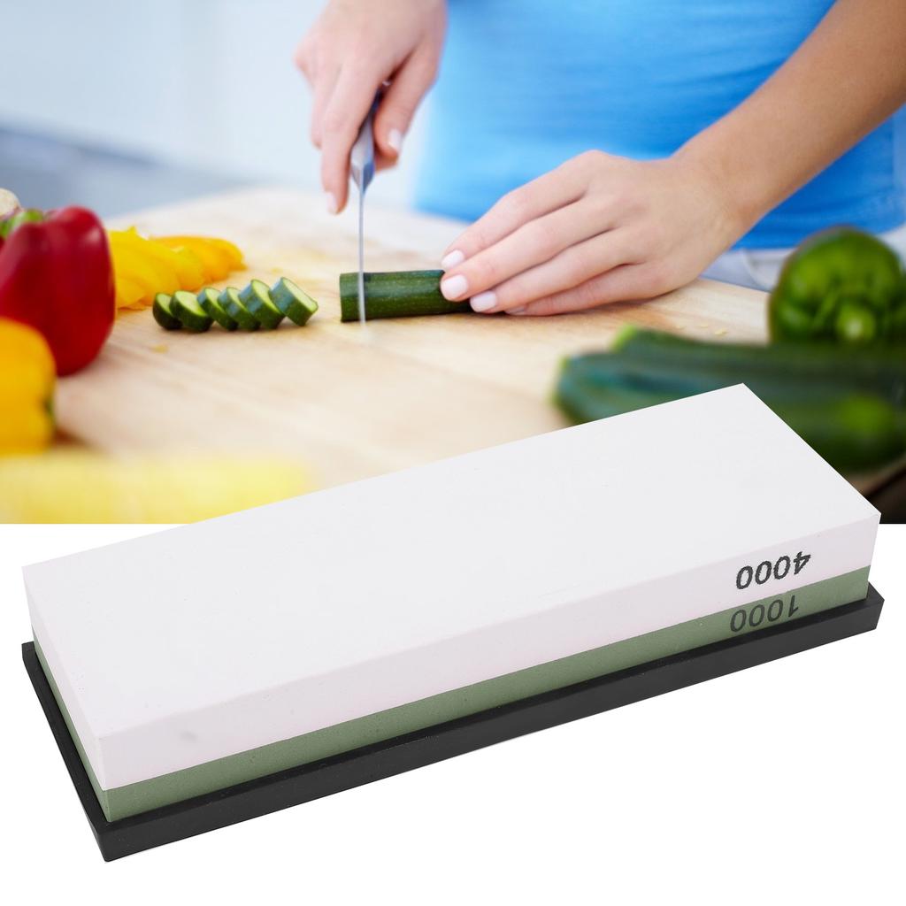 Knife Sharpener Stone White Fused Alumina Home Double Sided with Base 1000 4000 Mesh