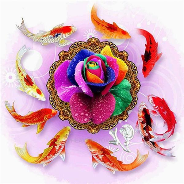 Алмазная вышивка Цветы Алмазная картина ручной работы Роза Изображение Стразы