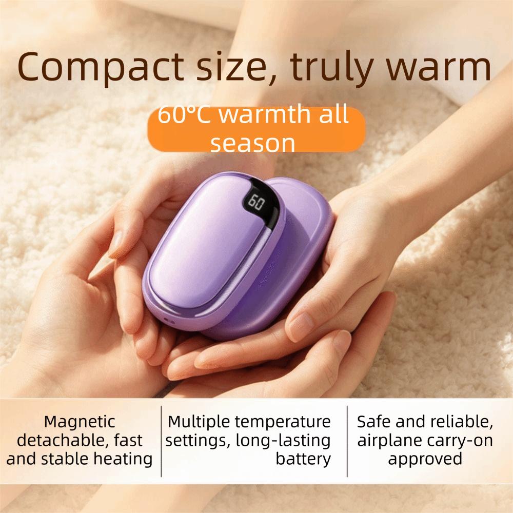 Digital Display Magnetic Split Hand Warmer 2 in 1 Pocket Warm Hand Treasure  Office