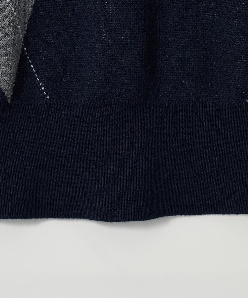 JOJILONG Jn154 Classic Argyle Collar Knit - Navy
