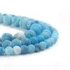 6 8 10 Mm Natural Stone Matte Onyx Beads For Jewelry Making Frost Cracked Light Blue Agates Beads