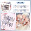 24pcs/set Press On Nails A Variety of Handmade Nail Art Butterfly Flower Wear Finished Nail Stickers Large Diamond Glitter Nail Stickers
