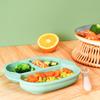 Baby Dinner Plate Drop Proof Strong Suction Cup Easy Clean Silicone Divided Baby Supplement Plate Green