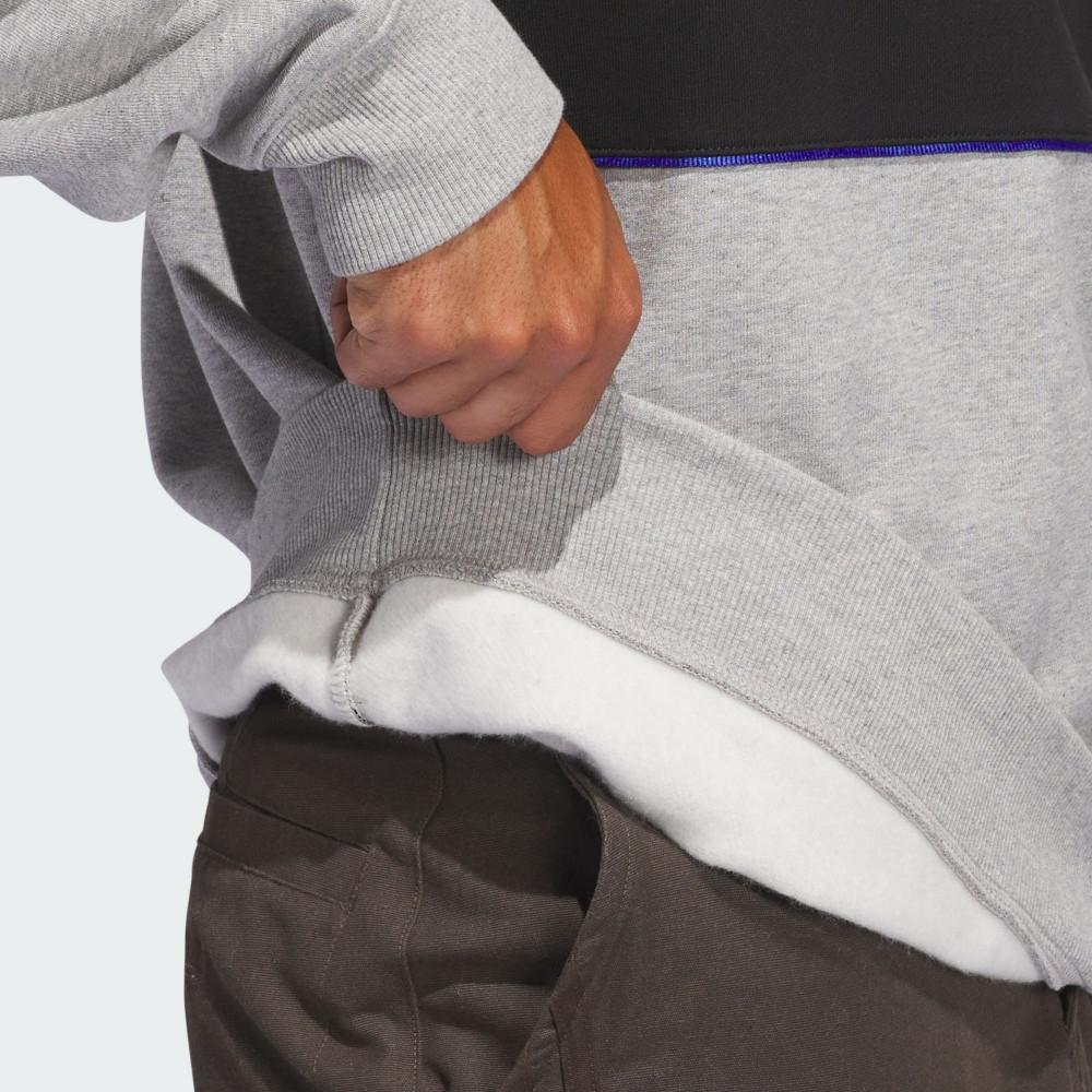 Adidas Originals Round Neck Sports Versatile Long Sleeve Sweatshirt Men Sweatshirt Gray Black IY1624