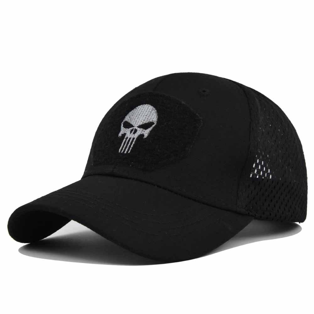 Men Women Skull Print Snapback Cap Outdoors Tactical Camouflage Mesh Baseball Caps Male Summer Sport Hiking Trucker Sunshade Hat