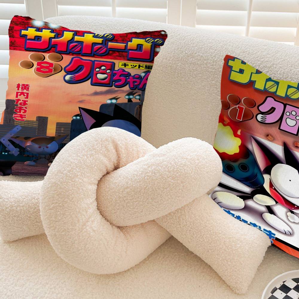 Anime Cyborg Kuro-chan Personalized Pillow Dust Cover Bedroom Kids Party Decoration Pillowcase Birthday Children Gift