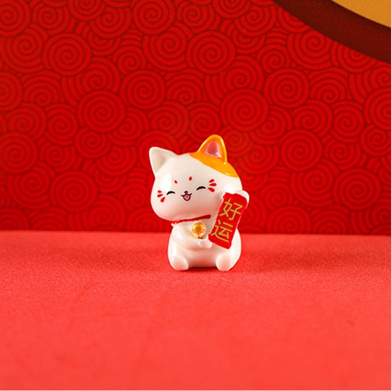 Настольный орнамент Lucky Cat, украшение для автомобиля, весенний фестиваль, настольный орнамент, удача, богатство, приветствующий кошачий орнамент