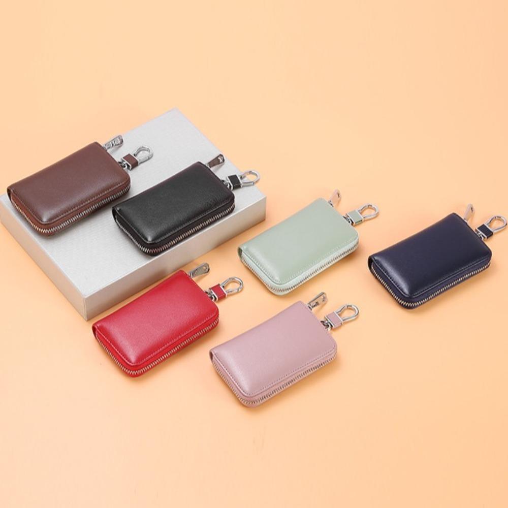 Mini Purse Genuine Leather Key Bag Zipper Car Key Case Key Holder Organizer Pouch  Men Women