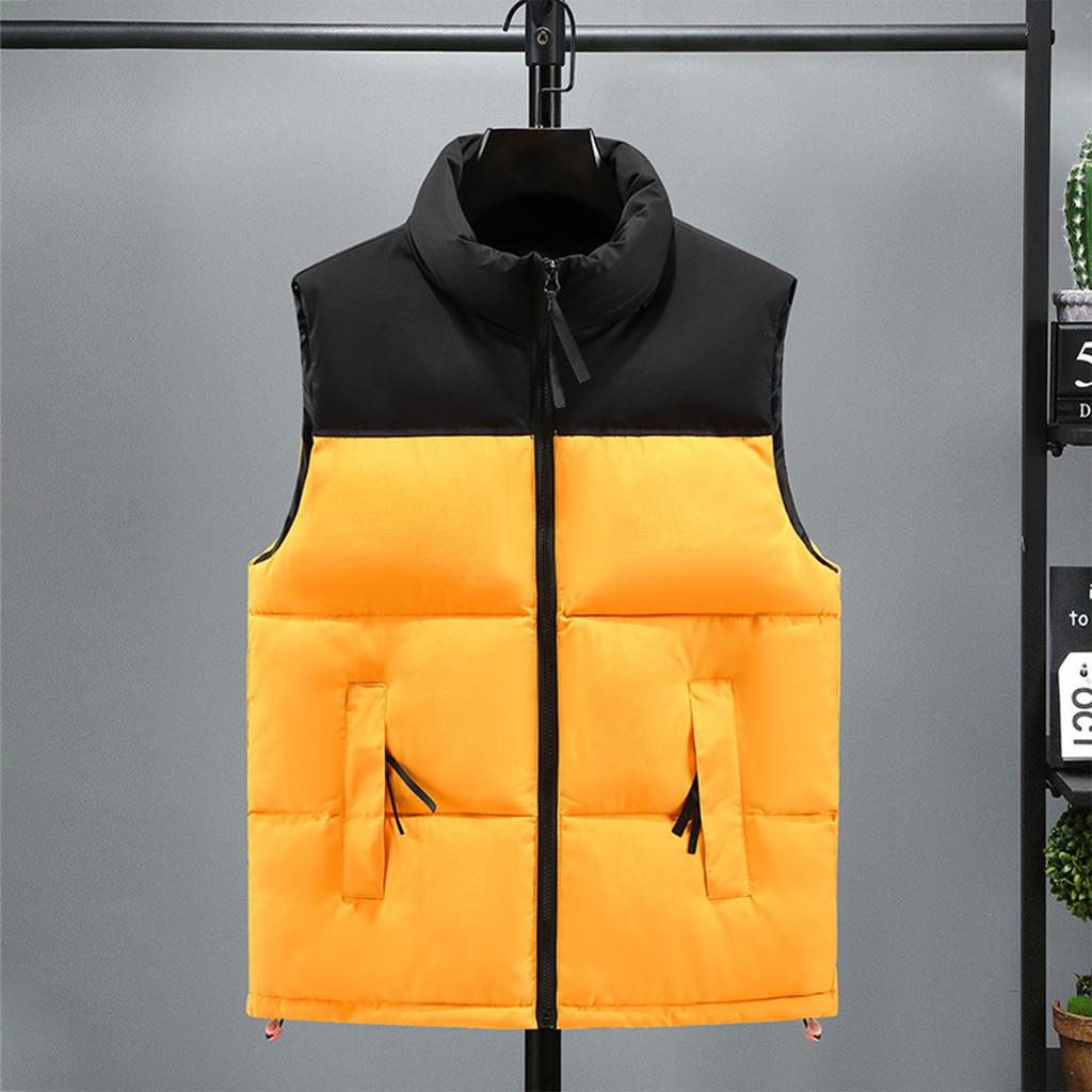 Cotton Vest Men's Autumn And Winter Thickened Warm Vest Color Stitching Waistcoat