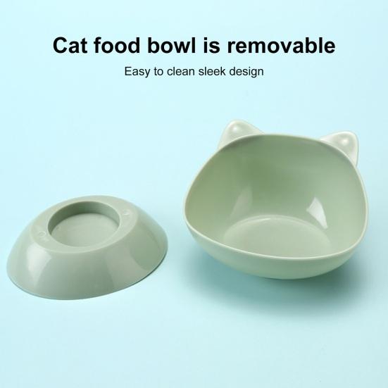 Миска для кошек со съемным эргономичным основанием, защита от разливов, очистка, защита от загрязнений, поилка, защита шеи, защита кошачьей еды