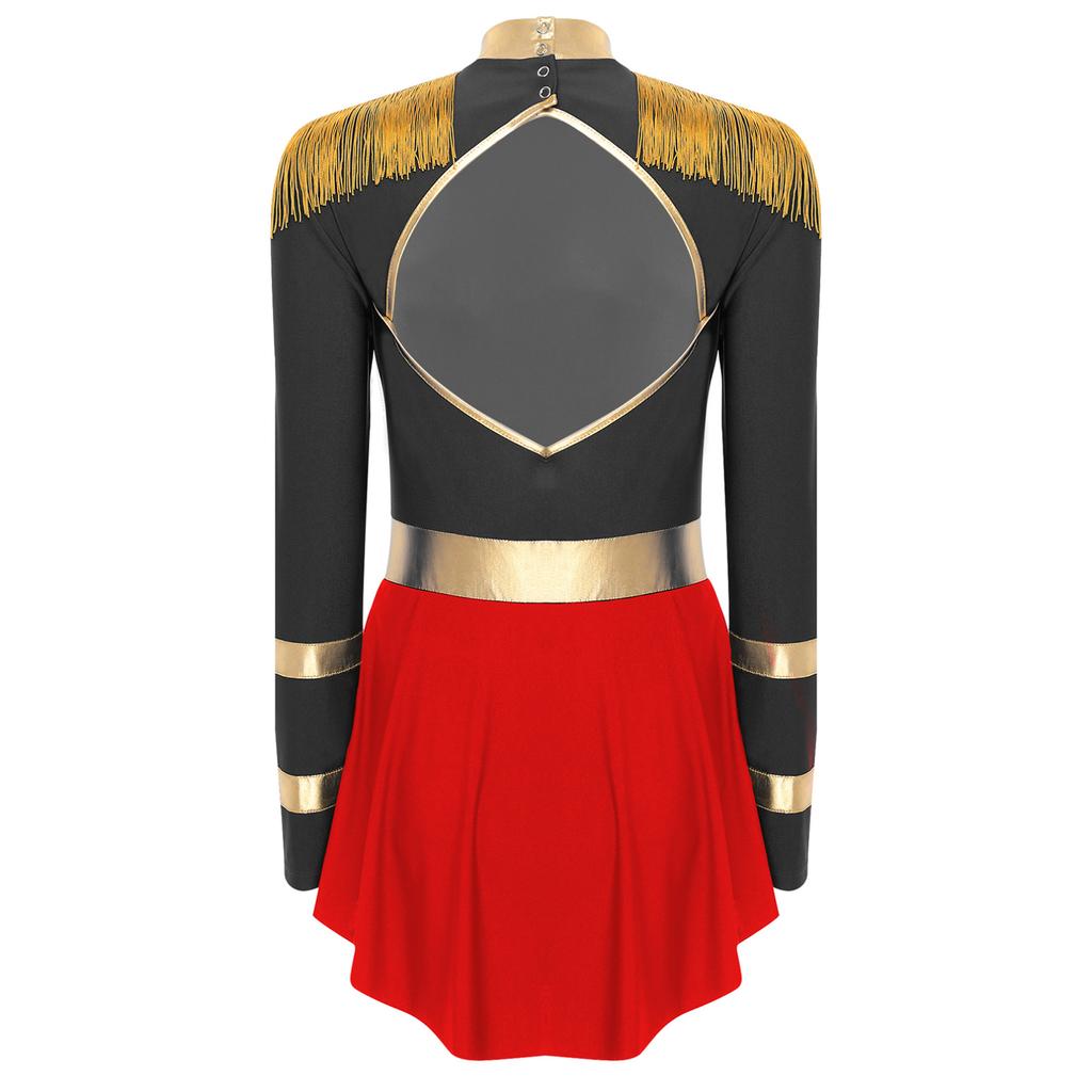 Women's Circus Cosplay Costume Long Sleeve Bodycon Mini Dresses Ringmaster Halloween Carnival Costumes Fancy Dress