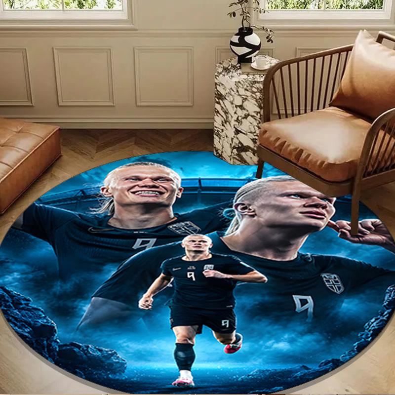 Haaland Round mat, Anti-slip Circle Carpet Chair rug For livingroom,Bedroom, doormat home decor Gift Christmas Gifts