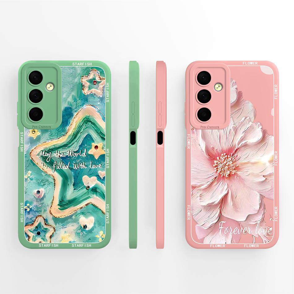 For Samsung Galaxy M54 F54 5G Phone Cover Creative Design Camera Coverage Case For Galaxy M 54 F 54 Soft Liquid Silicone Bumper