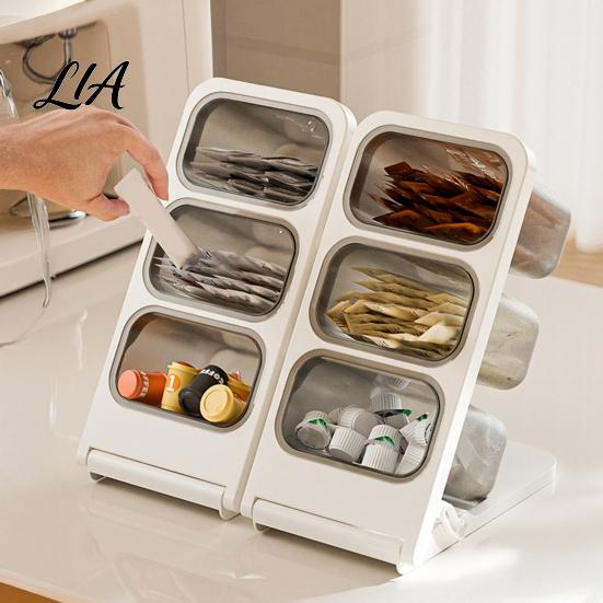 Desktop Coffee Bar Accessories 3 Tier Tea Bag Organizer with Angled Opening, Storage Box for Kitchen Cabinet Capsules, Snacks Office Supplies,