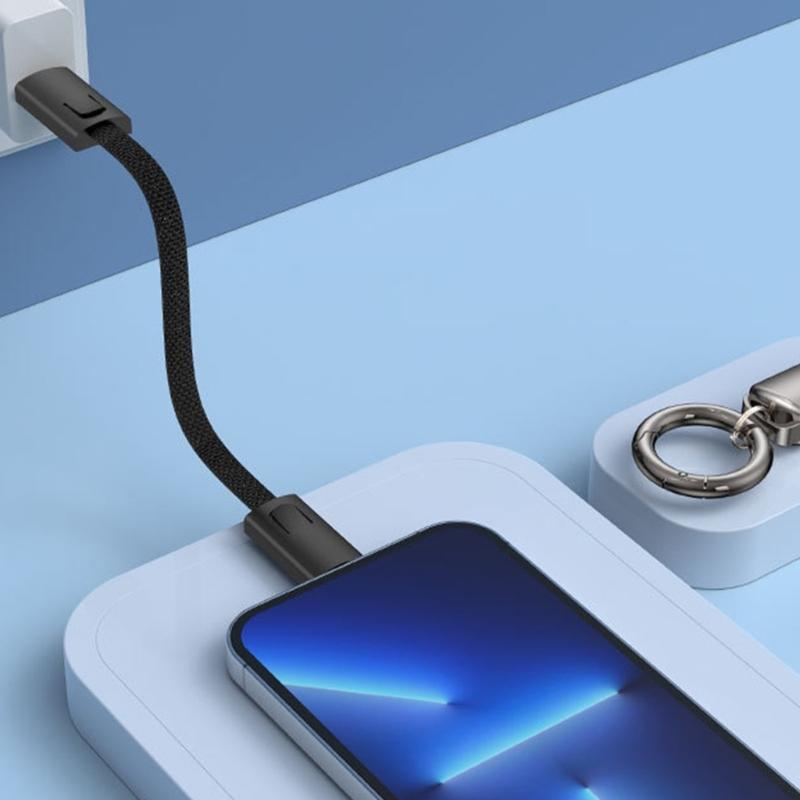 USB-C кабель для быстрой зарядки и передачи данных мощностью PD60 Вт с ремешком, гладкие разъемы для зарядки/передачи данных.