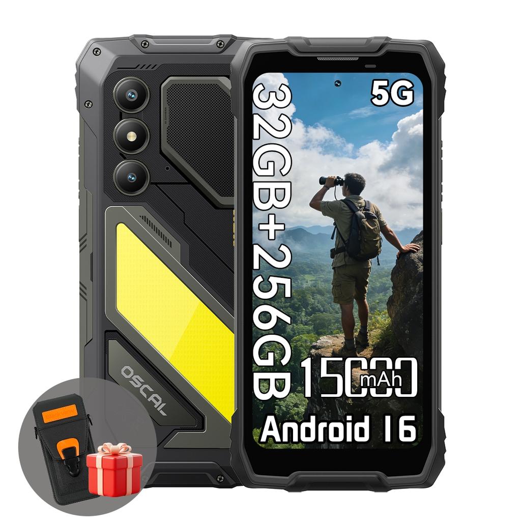 Oscal PILOT 5 Защищенный мобильный 5G Android 16 15000 мАч 8 ГБ ОЗУ 256 ГБ ПЗУ Смартфон