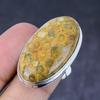 Fossil Coral Gemstone 925 Steling Silver Jewelry Ring Size 8