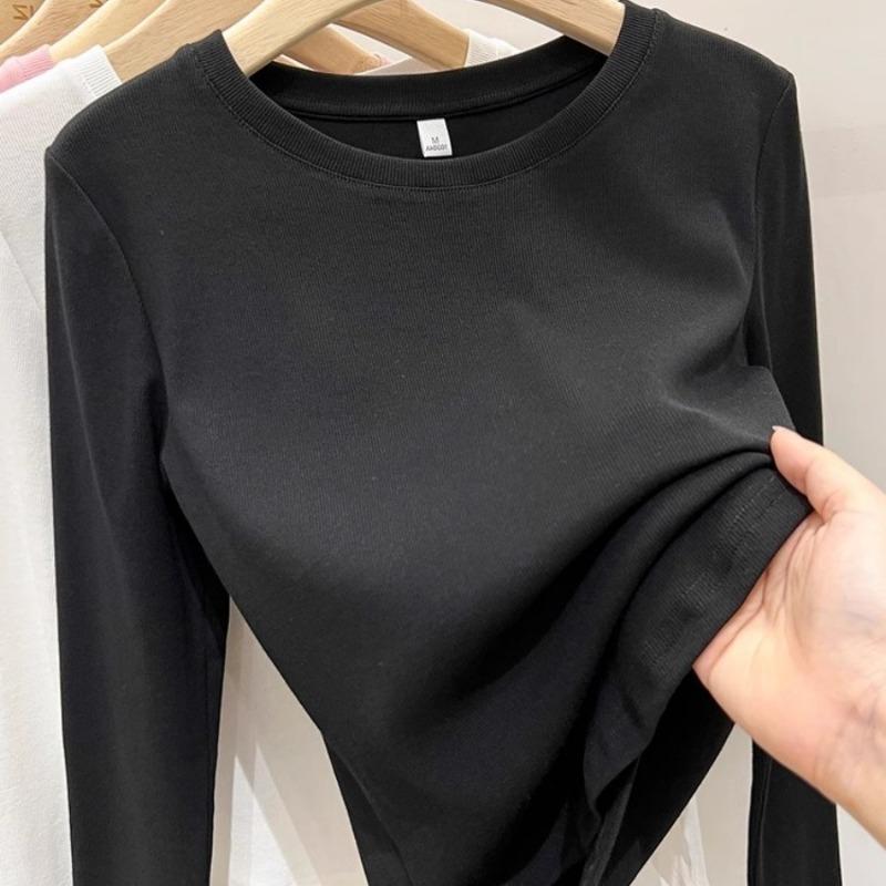 Long Sleeved T-shirt Women's Round Neck Slim Fit Top