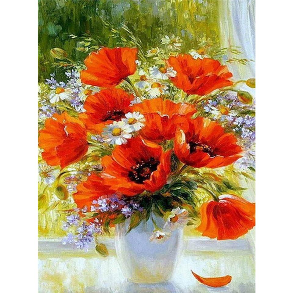 5D DIY алмазная живопись ваза для цветов комплект для вышивки крестом горный хрусталь картина полная алмазная вышивка роза мозаика украшение дома подарок