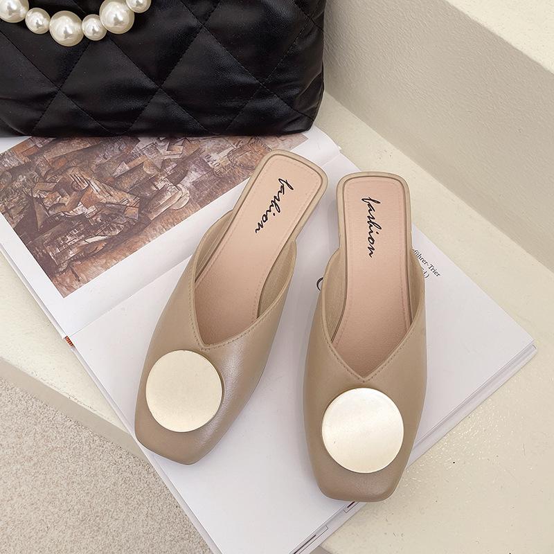 Maogu квадратный носок мюли низкий каблук женские удобные сандалии модные повседневные женские тапочки на плоской подошве 2024 женские тапочки летние элегантные