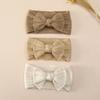 Baby Bow Headband Dual Jacquard Wide Elastic Top Knot Adjustable for 0-24 Months Girls Soft Cotton Infant Headwrap Newborn Photo