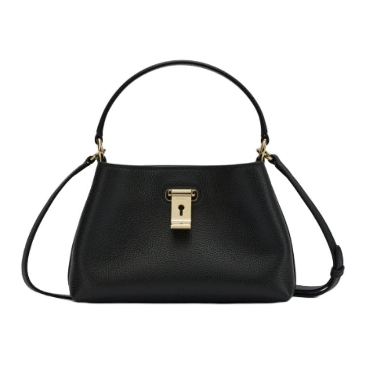 Bally Lock Me Весна-Лето 2025 Коллекция Металлическая Отделка Застежка-Замок Кожаная Сумка Ручная Сумка Через Плечо Мини Женские Сумки Черная 6311552