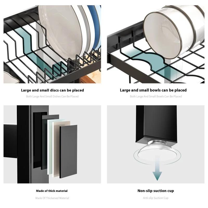 Полка для хранения на кухне над раковиной, растягивающаяся полка для сушки посуды, нож для посуды, ложка, полка для мойки, кухонная утварь и аксессуары