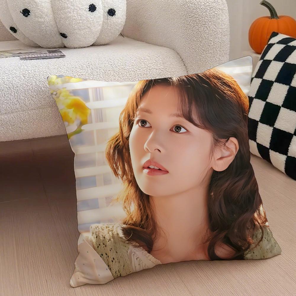 actor cute JJung So Min Cushion Cover Throw Pillow Cover Hidden Button Durable Polyester Chair Cushion