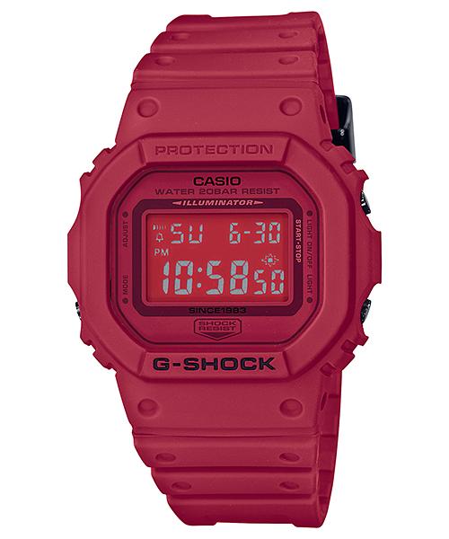 Casio Мужские часы G-SHOCK на смоляном ремешке, водостойкость 200 м, ударопрочность, будильник, кварцевые, DW-5635C-4