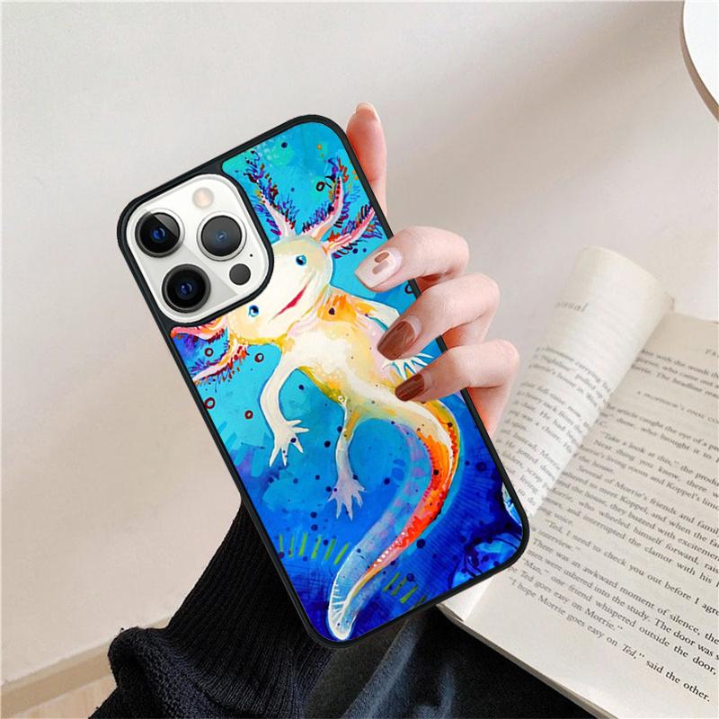 Cute Animal Axolotl Mobile Phone Cases Cover For iPhone 17 Air 16 15 14 12 13 11 Pro MAX apple Plus SE2020 Coque