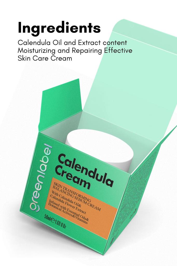 Greenlabel Интенсивный увлажняющий крем для кожи с экстрактом масла календулы, 50 мл.