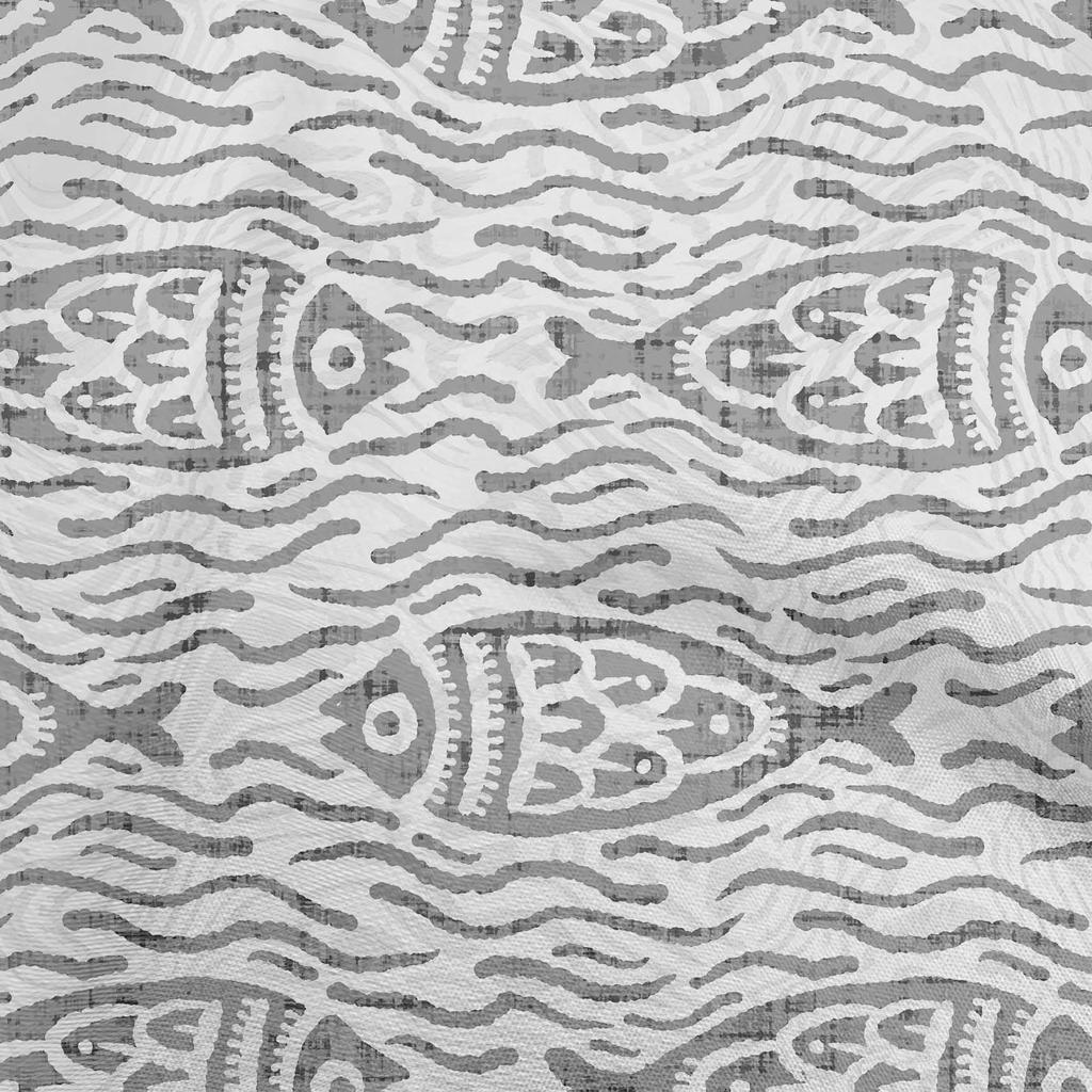 oneOone Cotton Flex Dark Mustard Fabric Asian Block Fish Craft Projects Decor Fabric Printed By The Yard 40 Inch