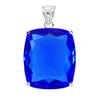 87.9 Ct Blue Sapphire CERTIFIED 925 Sterling Silver Cushion Gemstone Pendant AI-102-NS