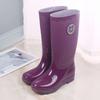 Rain Shoes Women's Fashion Outer Wear Water Shoes Adult High Rain Boots Waterproof and Non-slip New Lightweight Rubber Shoes Long Boots