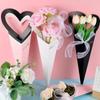 10pcs Paper Heart Single Flower Box Romantic Flower Arrangement Box Room Decor