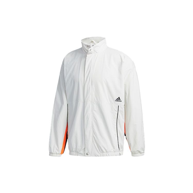 Adidas Essentials Логотип Принт Спортивная куртка с воротником-стойкой Мужские куртки Серый HN8480