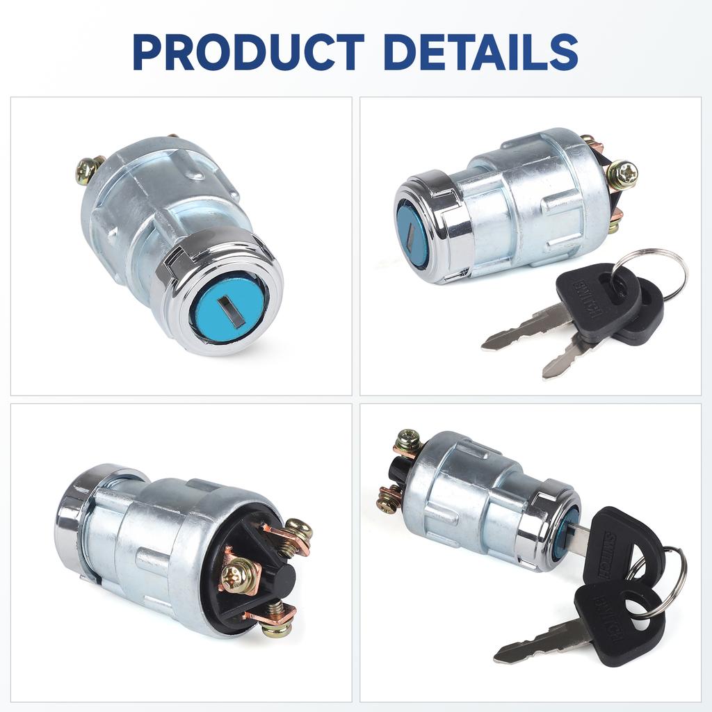 New 12V Universal 3 Position 3 Terminal Engine Ignition Switch 2 Keys For Car Motorcycle Tractor Forklift Truck Scooter Trailer